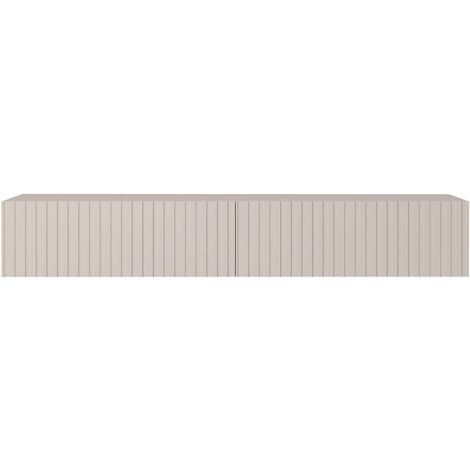Selsey Telire - Mobile TV - 175 cm - sospeso - con frontali a doghe - taupe (grigio-beige)