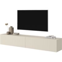Selsey Veldio - Mobile TV con frontali a doghe grigio-beige, 175 cm