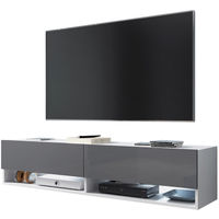 Selsey WANDER - Mobile TV Sospeso / Tavolino TV Moderno / Porta TV per  Salotto (300 cm, Quercia Dorata / Nero Lucido, senza LED)