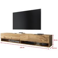 Selsey WANDER - Mobile TV Sospeso / Tavolino TV Moderno / Porta TV per Salotto (180 cm, Quercia Dorata, senza LED)