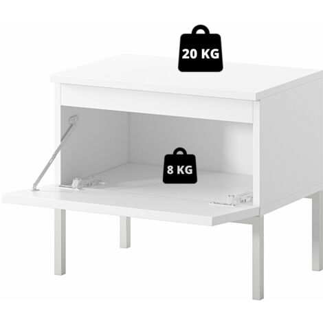 Selsey Bemmi - Nachttisch Nachtschrank, Beigemit schwarzen Beinen