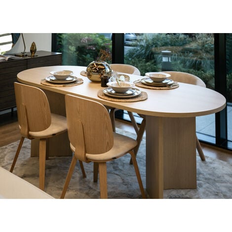 Selsey OVO - Tisch Essstisch oval, Holzoptik Lindberg Eiche, 204 x 90 cm