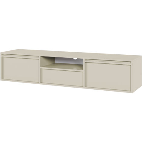 Selsey Evo - Sideboard 3-türig mit 3 Schubladen, Schwarz mit schwarzem