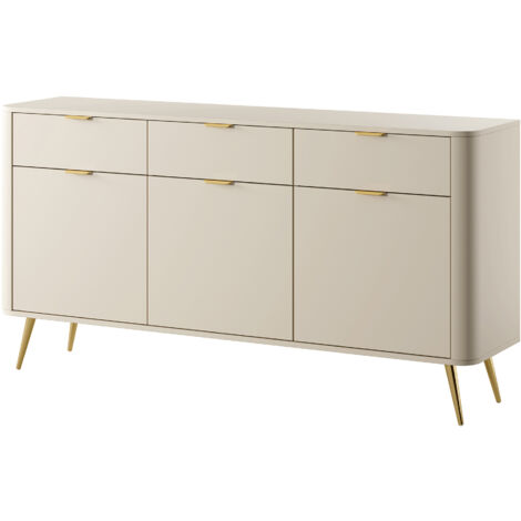 Selsey OVAL - Sideboard Kombikommode mit drei Schubladen, Beige, 163,5 cm breit (1/5)