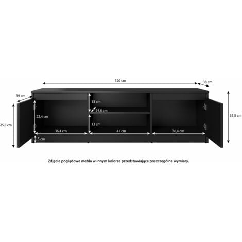 Selsey Permys Tv Lowboard Wotan Eiche Graphitschwarz Cm