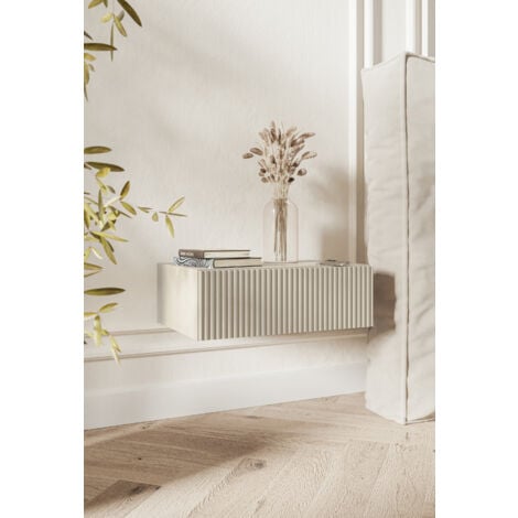 Selsey Veldio - Nachtkonsole mit Schublade, Graubeige, 50 cm