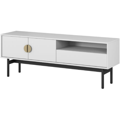 Selsey Stoon - TV-Element mit Schublade, Weiß, 154 cm