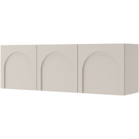 Selsey Arkadia - TV-Lowboard 3-türig mit gefrästen Fronten, Kaschmirgrau 150 cm