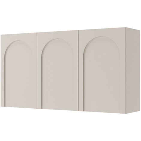 Selsey Arkadia – Sideboard mit 3 Türen und Bogenausschnitt, Kaschmirgrau, 150 cm