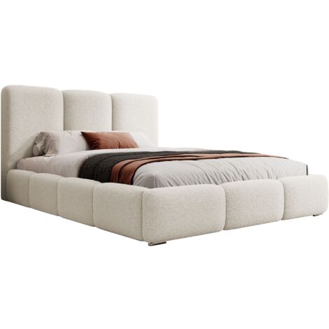 Selsey Bauro - Polsterbett 140x200 cm, mit Stauraum und Bouclé-Bezug, vanille (1/3)