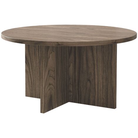 Selsey Ovo - Couchtisch rund 76x76 cm Holzoptik Nussbaum Wisconsin