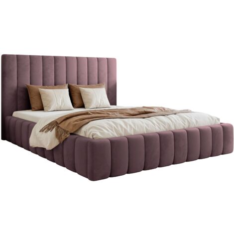 Selsey Fiarro - Polsterbett 140x200 mit Bettkasten, Velours, violett (1/5)
