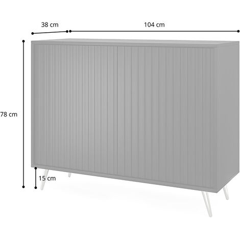 Selsey Bello - Sideboard mit Lamellenfronten - 104 cm - Schwarz mit ...