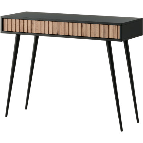 Selsey Frisierkommode Bello 104 cm schwarz / Wotan-Eiche
