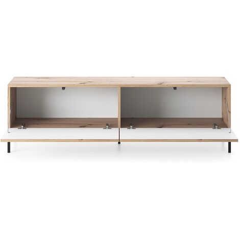 Selsey Cassettiera A 2 Ante In Melammina Bianca Con Gambe Dorate – 92 Cm, Design Moderno - 3