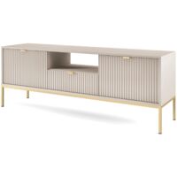 Selsey VELLORE - TV-Lowboard 2-türig mit Schublade, Greige 154 cm
