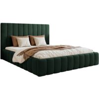 Selsey Fiarro - Polsterbett 180x200 mit Bettkasten, Velours, dunkelgrün
