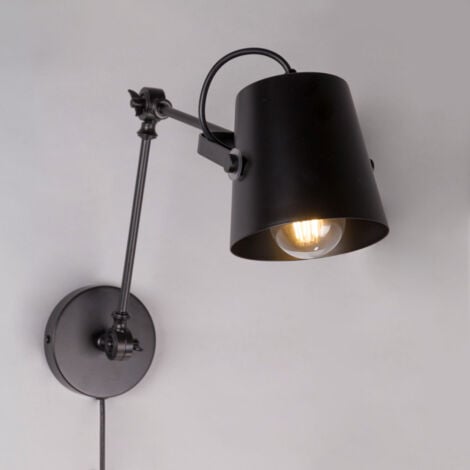 BRILLIANT Lampe Tool Wandspot schwarz stahl 1x PAR51, GU10, 35W, geeignet  für Reflektorlampen nicht enthalten Kopf schwenkbar Für LED-Leuchtmittel  geeignet