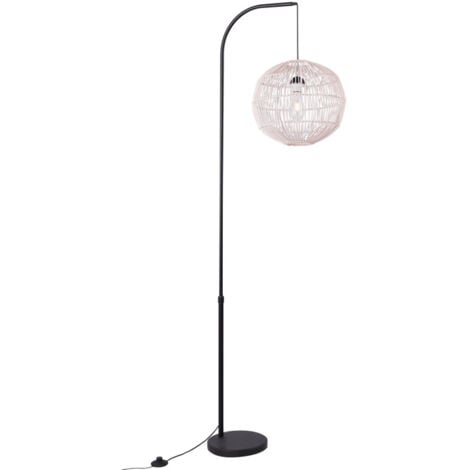 BRILLIANT Lampe Jesper Standleuchte 39cm Gitter schwarz 1x A60, E27, 60W,  geeignet für Normallampen (nicht enthalten) Mit Fußschalter