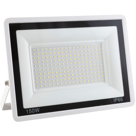LED-Flutlicht 150 W, 12.000 lm, 6.000 °K, IP66, dimmbar, 60.000 Std., weiße Oberfläche [LM-6013-W-CW]