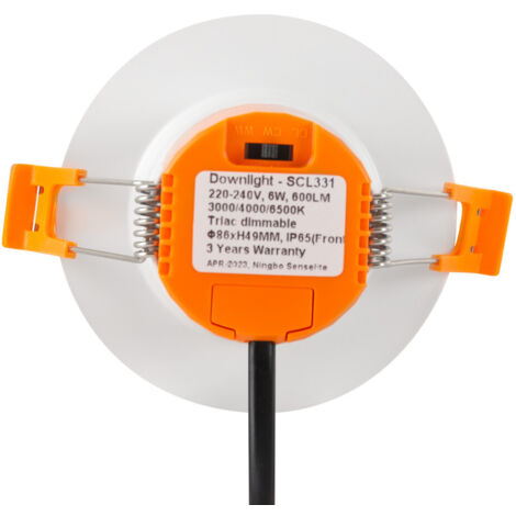 Einbau-LED-Downlight 6W 600Lm CCT 3000-6500ºK Dimmbar IP65 60º