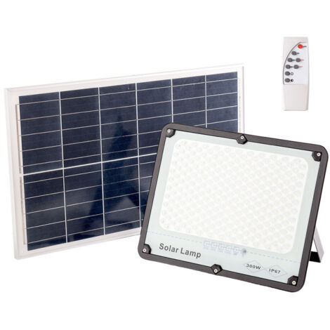 Solar-LED-Projektorstrahler 300 W Solarpanel/Batterie [WR-MTX-300W-CW] (1/5)