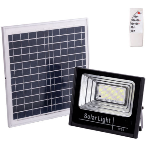 Solar-LED-Flutlicht, 120 W, 6500 K, Panel: 6 V/15 W, Batterie: 3,2 V/8000 mAh, Fernbedienung [HO-SOLARFL-120W-01]