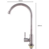 Messing / Zink-Küchenarmatur, Chrom, Kalt-Wasser, hoher Auslauf, Einhebel [QLI-FA1033] (QLI-FA1033)