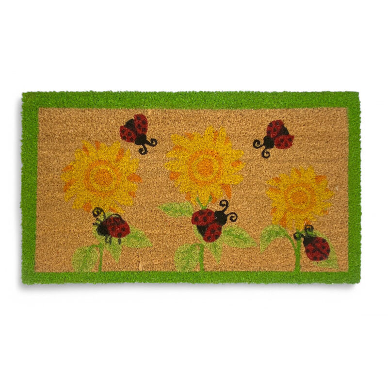 MATALL Zerbino In Fibra Di Cocco Per Esterno, 91x61 Cm, Colore Giallo Opaco, Antiscivolo, Raschiasporco, Sottile 1,3 Cm, Per Ingresso, Patio E Portico