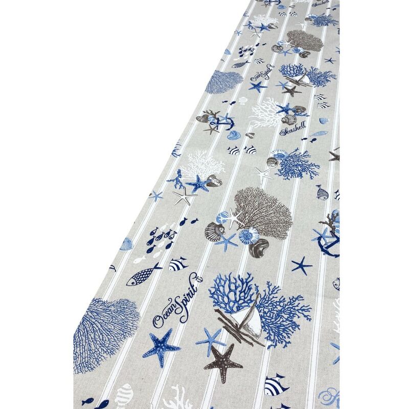 TELO ARREDO copritutto GRAN FOULARD copriletto COPRIDIVANO tessuto DORY  MARE MARINO CORALLI azzurro 1 PIAZZA