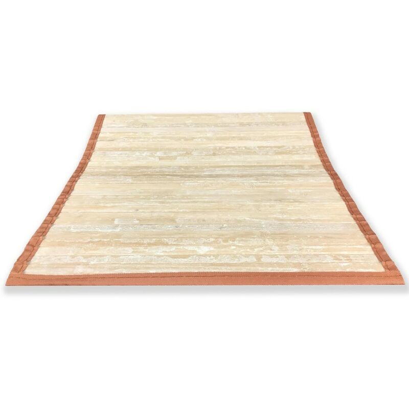 TAPPETO CUCINA IN LEGNO BAMBOO VINTAGE UNITO BEIGE Cm. 50x75