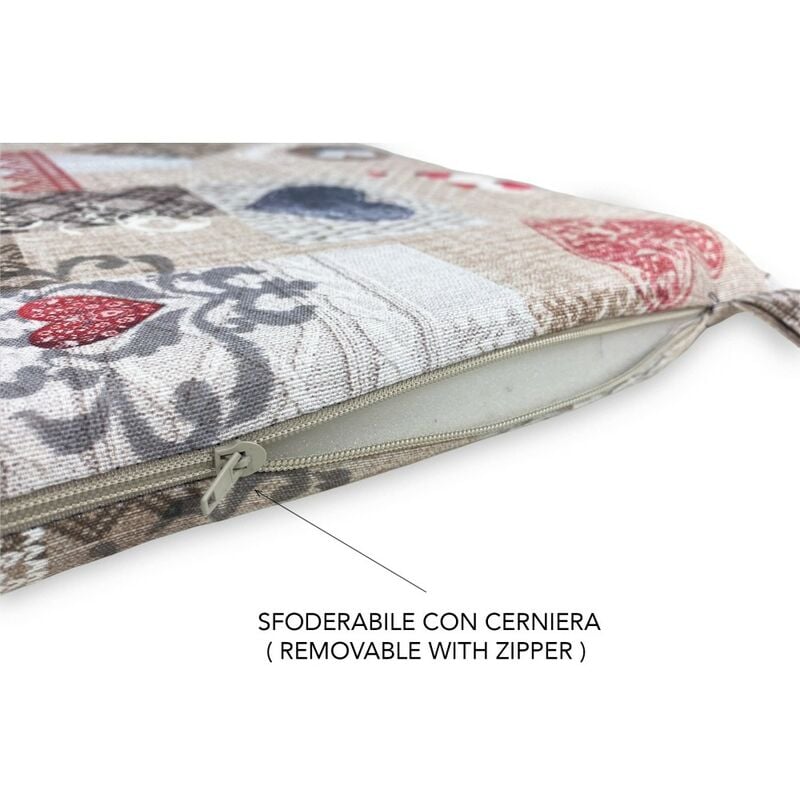 COPRISEDIA morbidone TESSUTO LONETA Tirolese SHABBY Beige CUSCINO