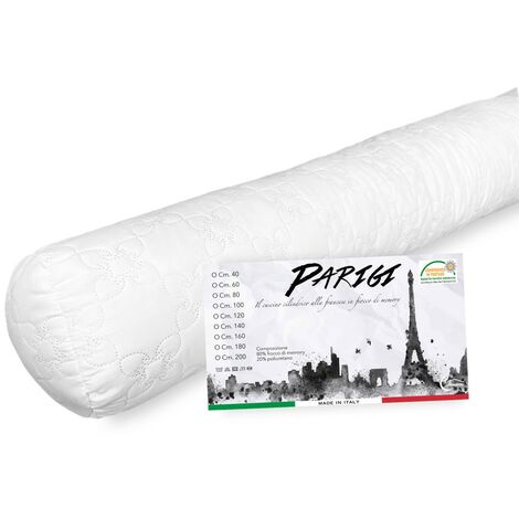 GUANCIALE cuscino PARIGI cilindrico alla FRANCESE traversino TUBOLARE lungo in 4 MISURE Cm. 40