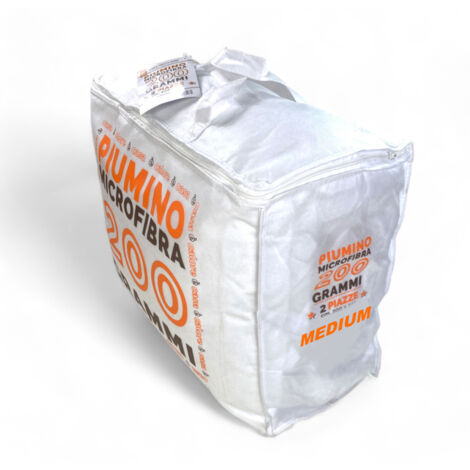 PIUMINO Letto Sintetico BIANCO Mezzo Peso gr./mq. 200 Grammi Peso Medio 1 PIAZZA