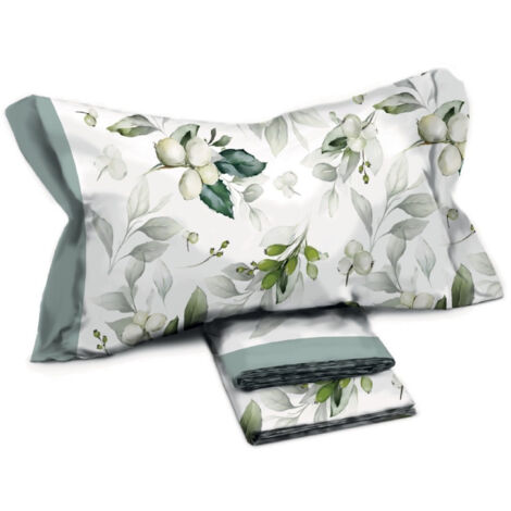 Set Lenzuola Matrimoniali In Cotone 100% - Made In Italy - Grigio - Completto Con Lenzuolo Sopra, Sotto E 2 Federe - Foto 12