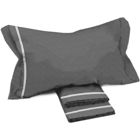 Lenzuola Matrimoniali Cotone Completo MAXI Tex Family - Design Moderno 'Time' Colore Grigio