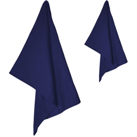 Set Asciugamani Microfibra 1+1 Viso e Ospite, Ultra Assorbenti, Leggeri, Asciugatura Rapida per Casa, Palestra e Viaggi Blu Scuro (1/5)