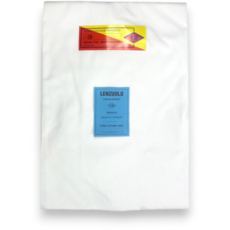 Coprimaterasso TB Poirino in cotone ritorto, adatto a materassi super alti fino a 30 cm - 3 misure Cm. 90x210x30