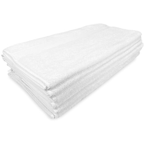 Set 6 Asciugamani in Spugna di Cotone 100% Bianco 60x110 cm   Morbidi, Assorbenti – Ideali per Casa, Hotel e B&B – Made in Italy