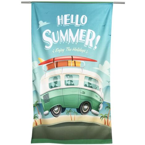 TELO MARE in spugna HELLO SUMMER BUS Misura grande cm. 90 X 170 (1/5)