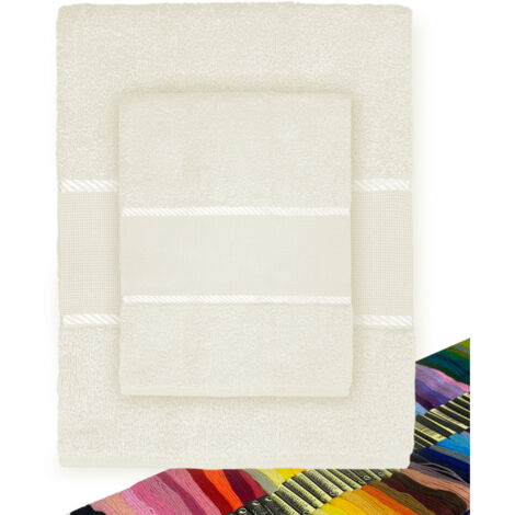 MIRABELLO CARRARA Asciugamani Coppia 1+1 in spugna art. MURANO