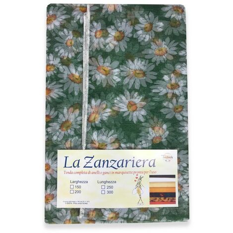 TENDA rete ZANZARIERA MARQUISETTE da esterno piombata MARGHERITE in 4 misure diverse Cm. 150 x 300