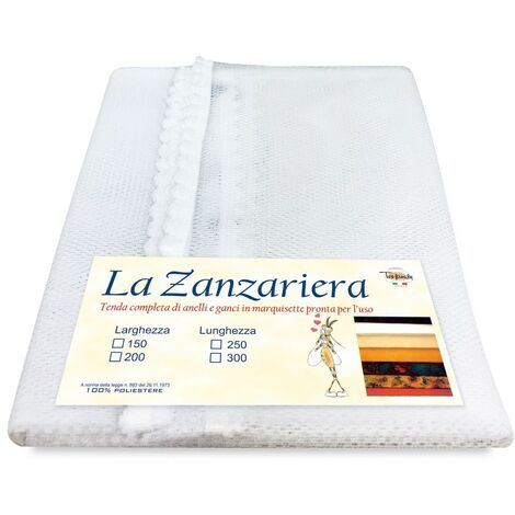 TENDA rete ZANZARIERA da esterno GIARDINO BALCONE unito BIANCO Cm.150x300