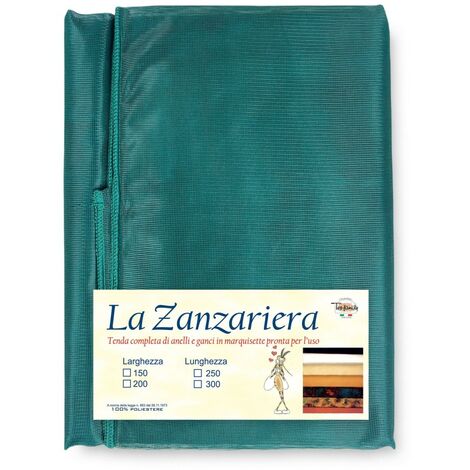 TENDA rete ZANZARIERA MARQUISETTE da esterno piombata in 8 misure diverse unito VERDE Cm. 150 x 300