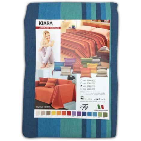 TELO ARREDO COPRITUTTO GRAN FOULARD COPRILETTO COPRIDIVANO KIARA BLU 2 PIAZZE