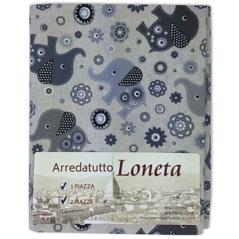 Euronovità Grandfoulard Telo Copritutto Multiuso In Cotone, Stile Moderno, Made In Italy, Misura 270x280 Cm, Colore Grigio Con Cuoricini - 4