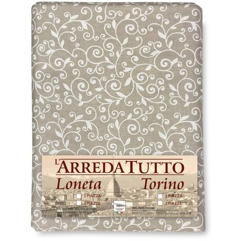 TELO ARREDO copritutto GRAN FOULARD copriletto COPRIDIVANO tessuto DORY ARABESCO BIANCO 2 PIAZZE