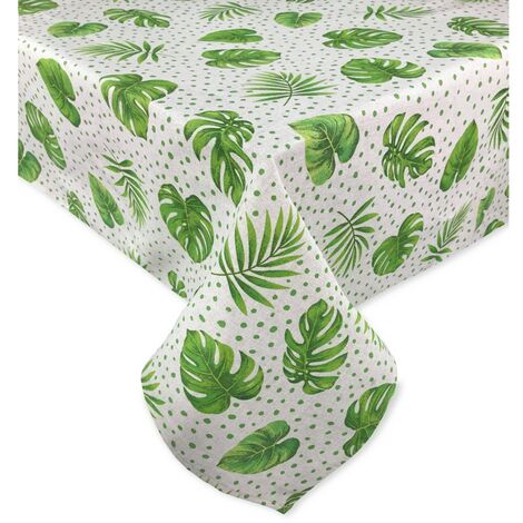 TWYYDP Rettangolo di Tovaglia di Natale Verde,Tovaglia di Lino in Cotone Stampato con Carillon di Vento Giallo Tovaglia Ristorante, Tovagliato Natalizia,140x160cm