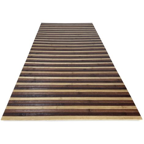 TAPPETO cucina WOODY IN legno BAMBOO MARRONE SFUMATO tutte le misure Cm. 50/55x360