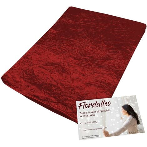 TENDA FIORDALISO in tinta unita BORDEAUX CM. 140X290 confezionata